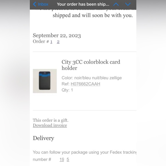 NWB Hermes City 3CC Color Block card holder Noir/Bleu suit/Bleu Zellige Rare! - Picture 4 of 12